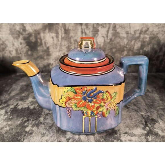 Antique TT Takito Lustre Ware Teapot Hand Painted Floral Hand-Painted - Picture 1 of 9